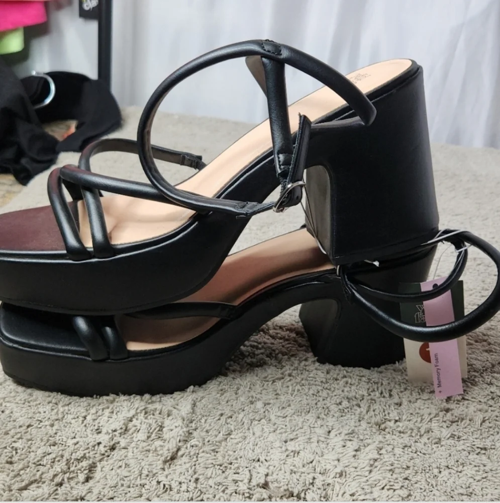 Astro Strappy Platform Heels with Memory Foam Insole 14